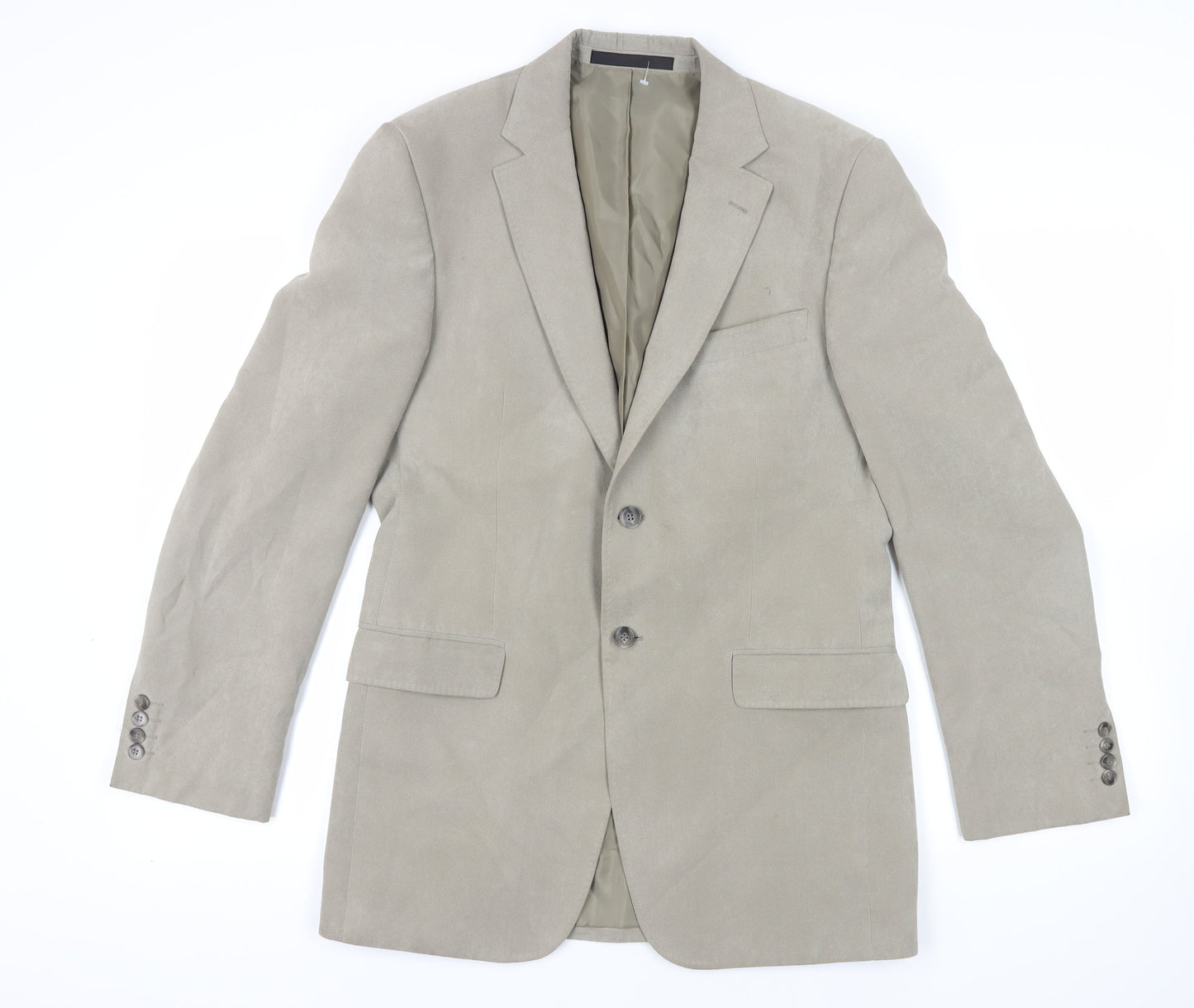Marks and Spencer Mens Beige Polyester Jacket Blazer Size 38 Regular