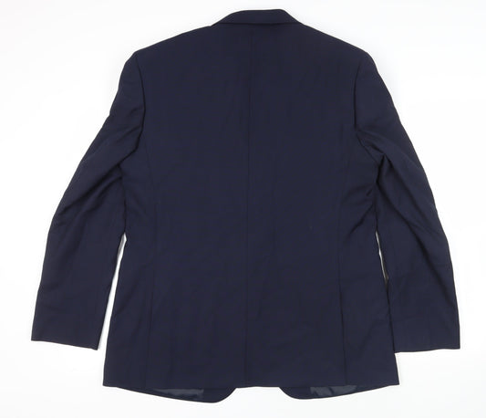 Marks and Spencer Mens Blue Polyester Jacket Suit Jacket Size 44 Regular