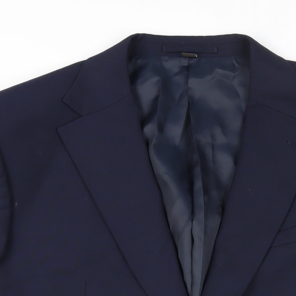 Marks and Spencer Mens Blue Polyester Jacket Suit Jacket Size 44 Regular