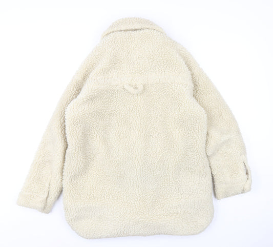 Monki Womens Ivory Overcoat Coat Size XS Button