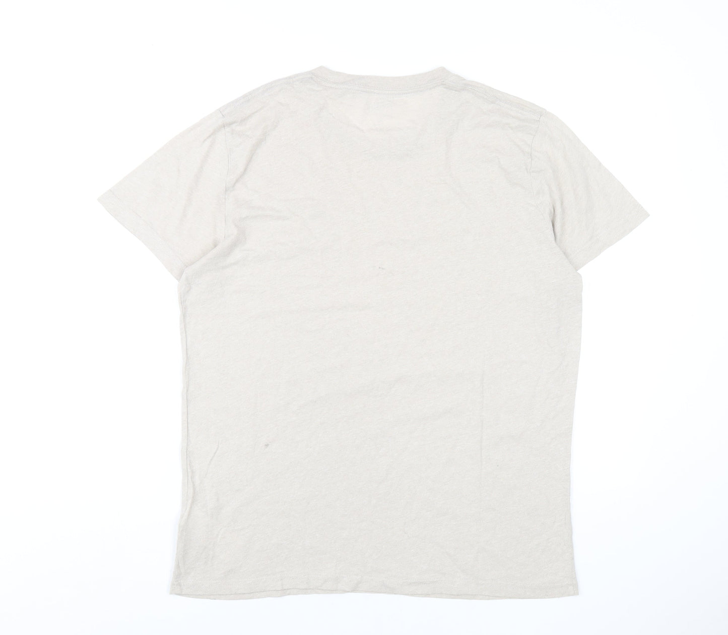 Hollister Mens Beige Cotton T-Shirt Size M Round Neck