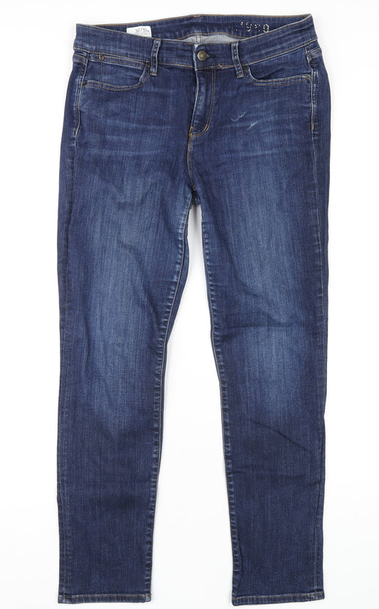 Gap Womens Blue Cotton Skinny Jeans Size 10 L30 in Regular Zip