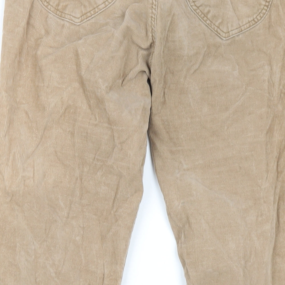 Lee Cooper Womens Beige Cotton Trousers Size 27 in L31 in Regular Zip
