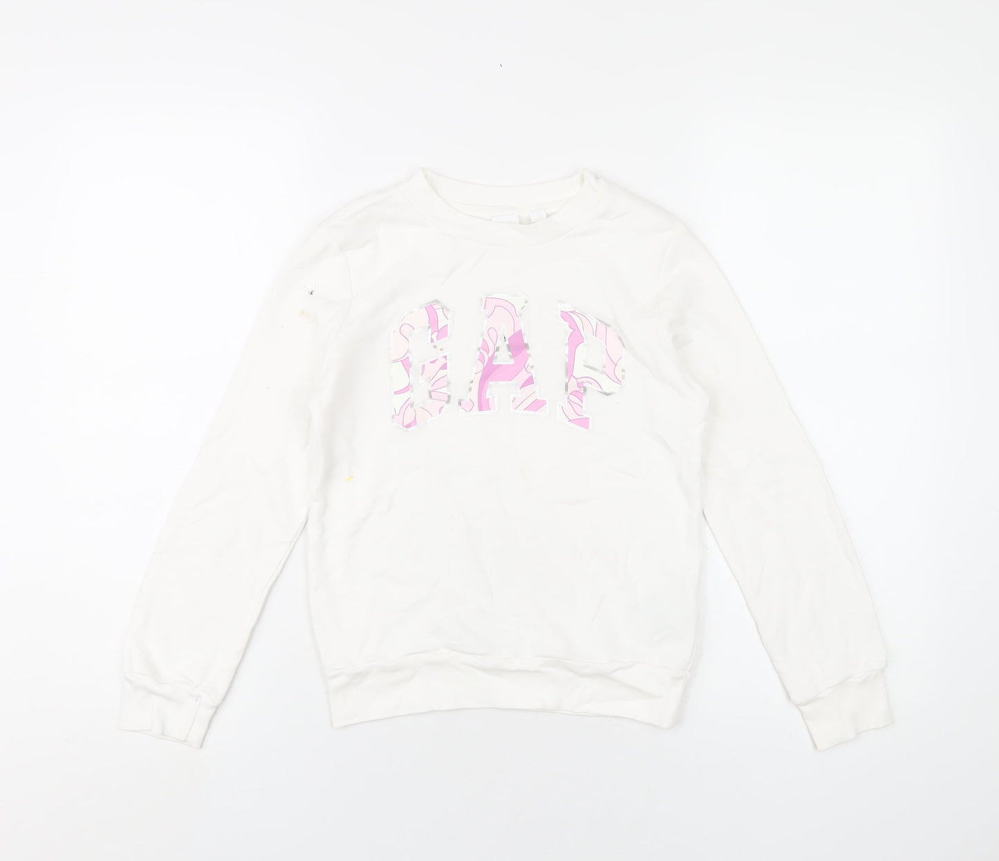 Gap Girls White Cotton Pullover Sweatshirt Size 10 Years Pullover