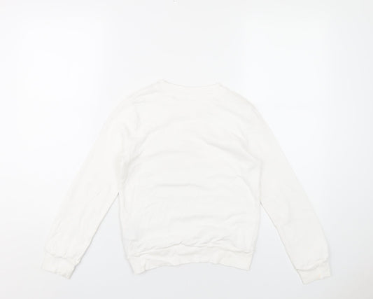 Gap Girls White Cotton Pullover Sweatshirt Size 10 Years Pullover