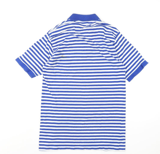 Queens Park Rangers FC Mens Blue Striped Cotton Polo Size L Collared Button