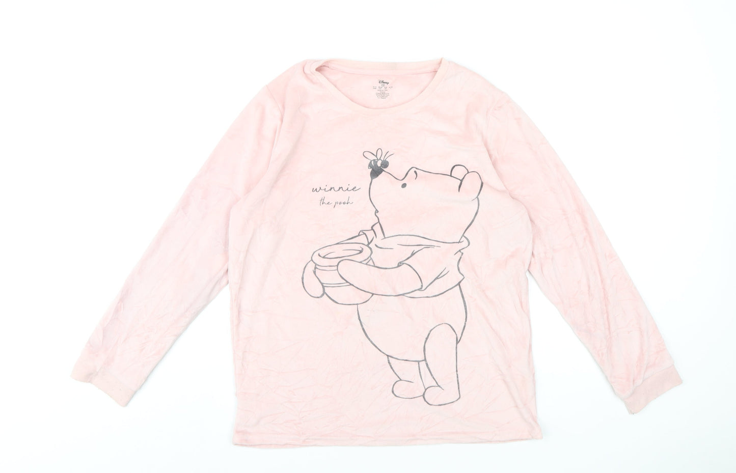 Disney Womens Pink Solid Polyester Top Pyjama Top Size 10 - Winnie the Pooh