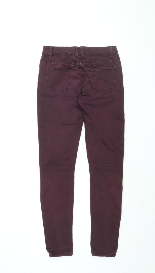 Supersoftskinny Womens Purple Cotton Skinny Jeans Size 8 L28.5 in Regular Zip