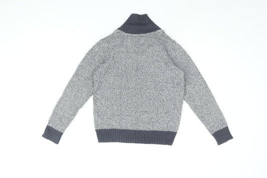 Pepperts Boys Grey V-Neck Cotton Pullover Jumper Size 8-9 Years Pullover