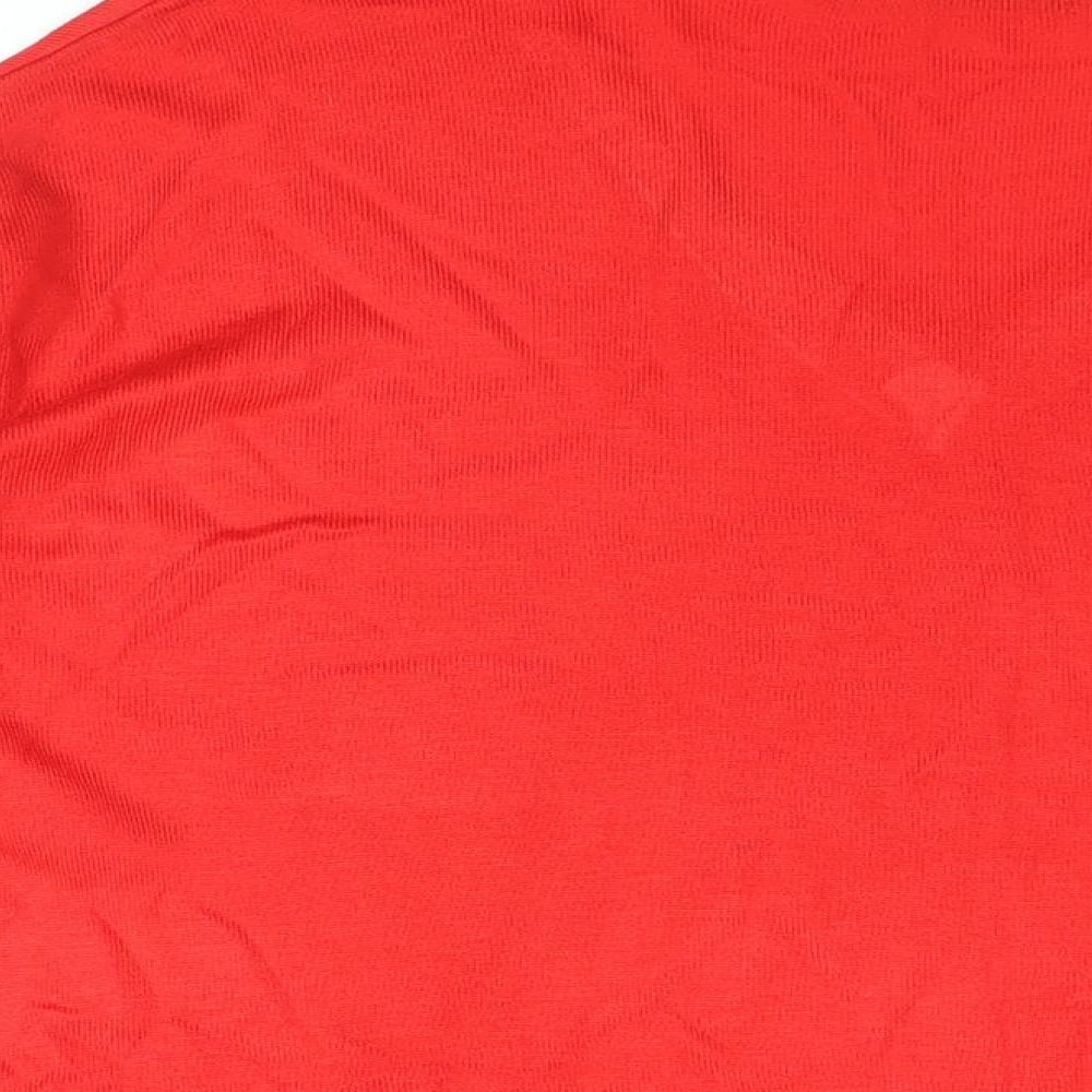 Marks and Spencer Womens Red V-Neck Acrylic Pullover Jumper Size M