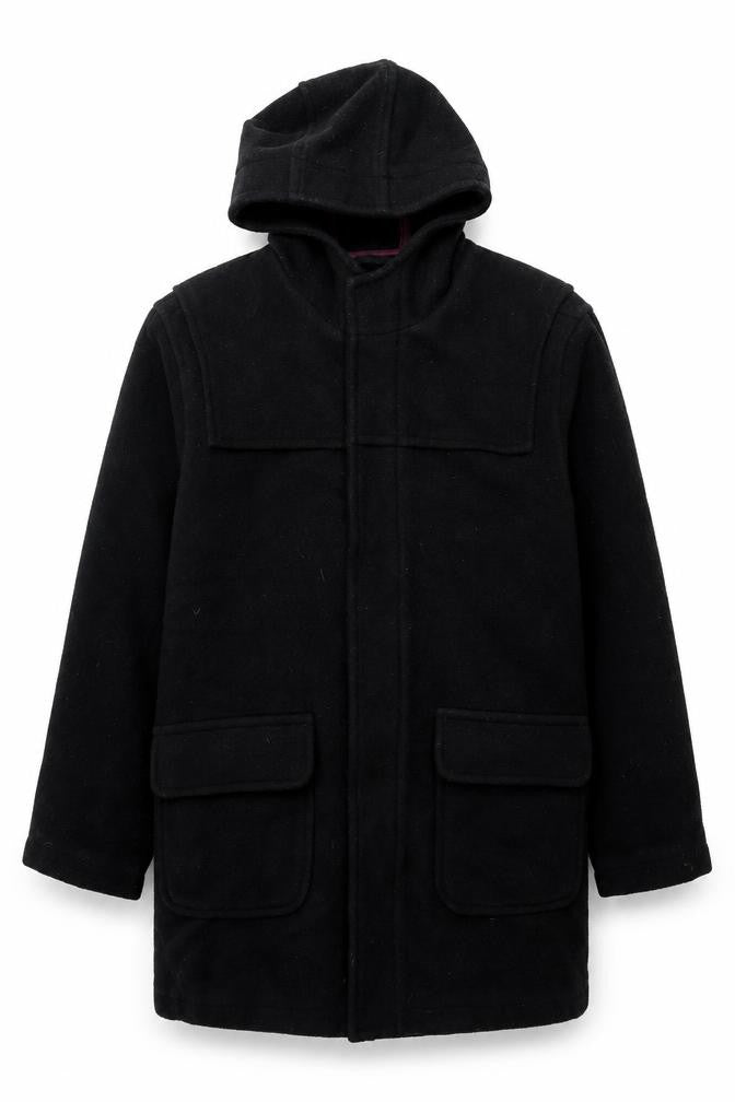 Red Herring Mens Black Overcoat Coat Size M Zip