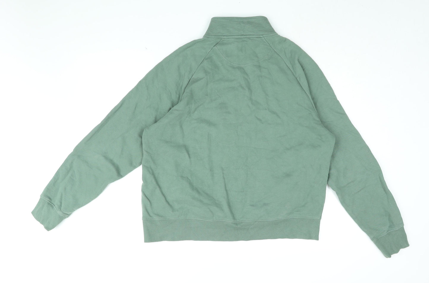 Marks and Spencer Womens Green Cotton Pullover Sweatshirt Size L Zip