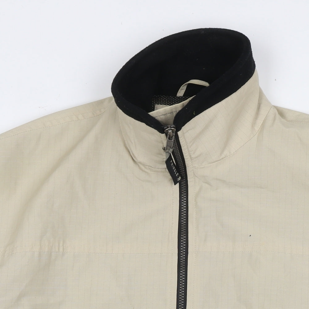Pringle Mens Beige Bomber Jacket Jacket Size L Zip
