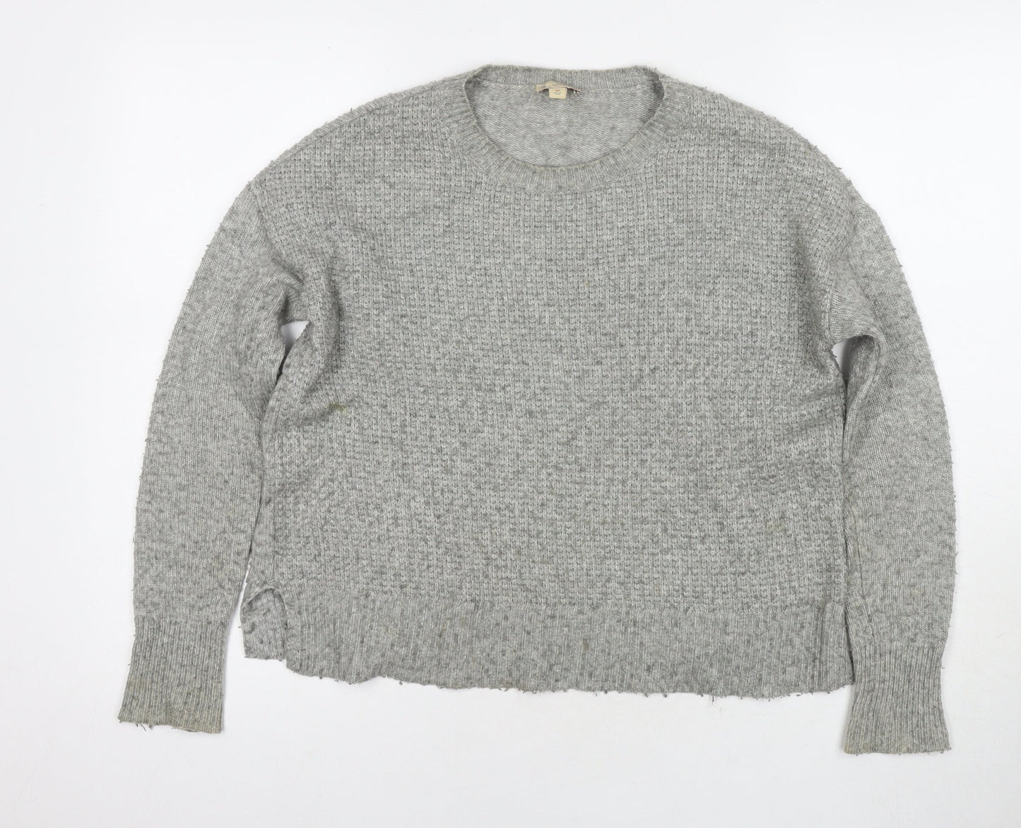 Gap Womens Grey Round Neck Nylon Pullover Jumper Size S