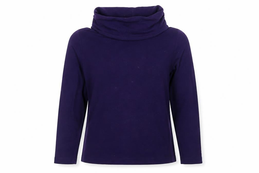 Womens UK Size M Lands' End Purple Cotton Blouse
