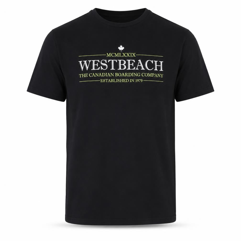 Westbeach Mens Black Cotton T-Shirt Size S Crew Neck