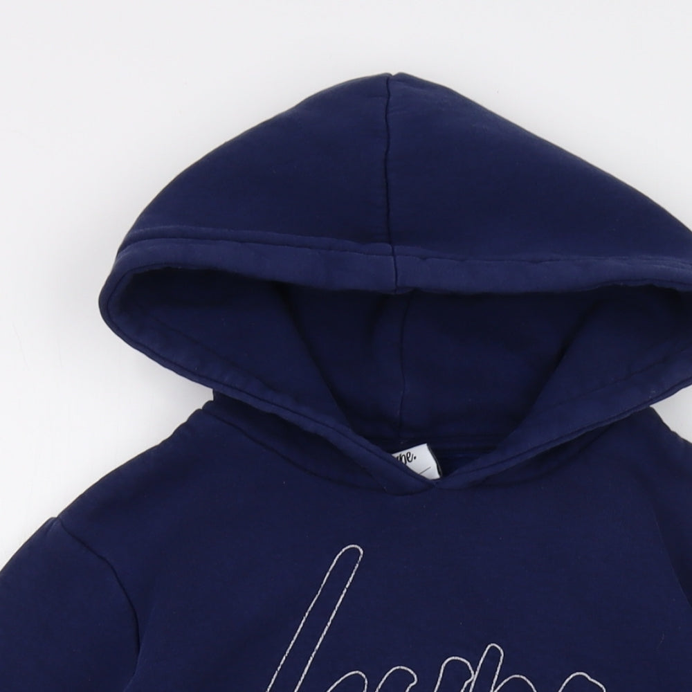 Hype Boys Blue Cotton Pullover Hoodie Size 14 Years Pullover