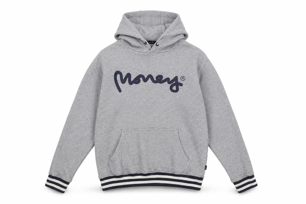 Money Boys Grey Cotton Pullover Hoodie Size 12-13 Years Pullover