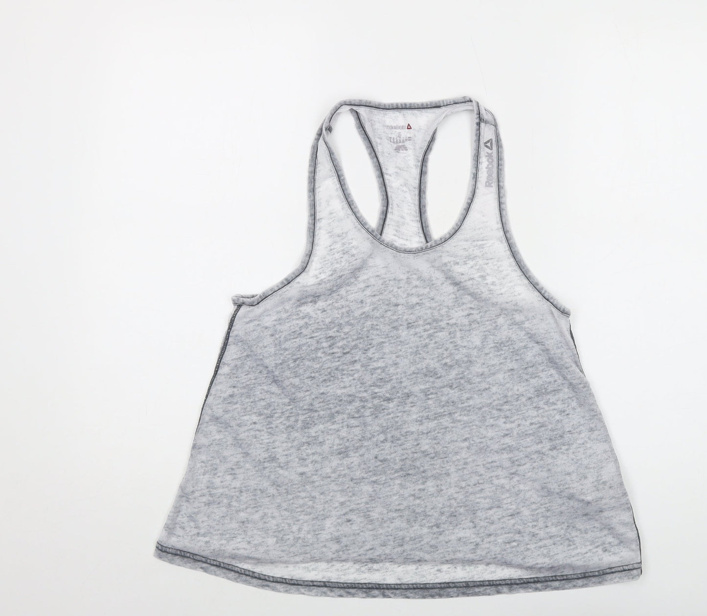 Reebok Womens Grey Polyester Basic Tank Size S Round Neck Pullover