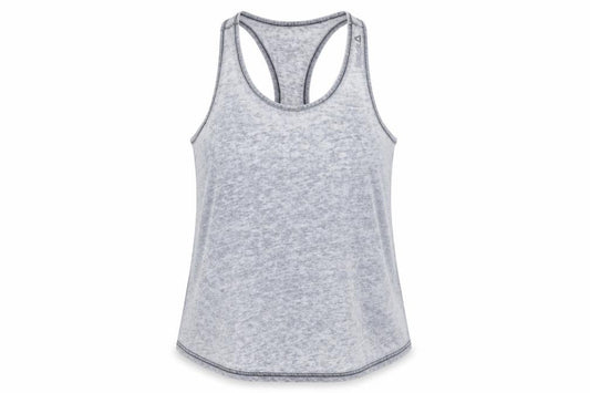 Reebok Womens Grey Polyester Basic Tank Size S Round Neck Pullover