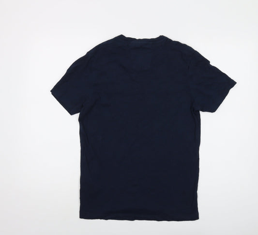 Selected Mens Blue Cotton T-Shirt Size S Crew Neck