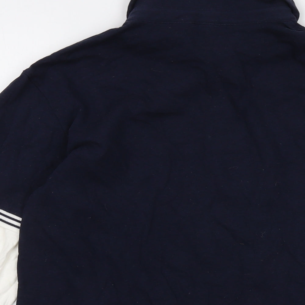 Gap Girls Blue Cotton Basic Polo Size 10-11 Years Collared Button