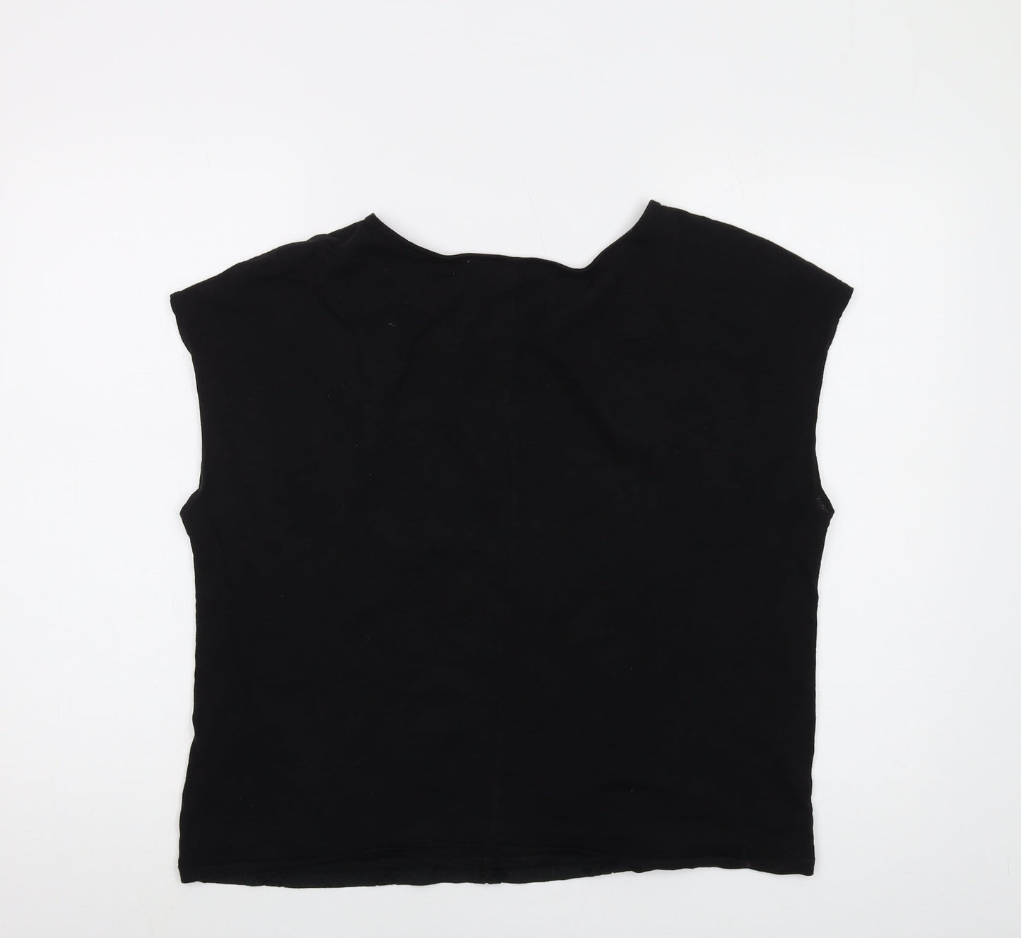 Old Navy Womens Black Polyester Basic T-Shirt Size L Round Neck