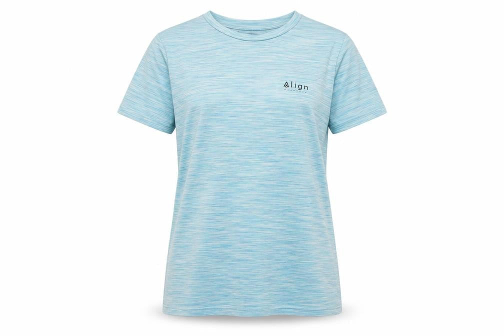Align Womens Blue Polyester Basic T-Shirt Size 14 Crew Neck Pullover