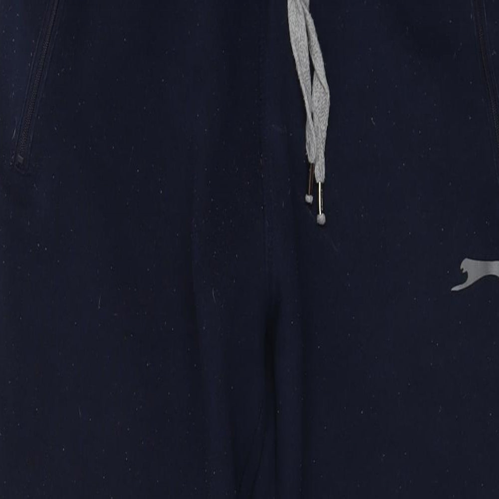 Slazenger Womens Blue Polyester Sweatpants Trousers Size 14 L28 in Regular Drawstring