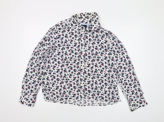 Crew Clothing Womens Multicoloured Floral Viscose Basic Button-Up Size 12 Collared