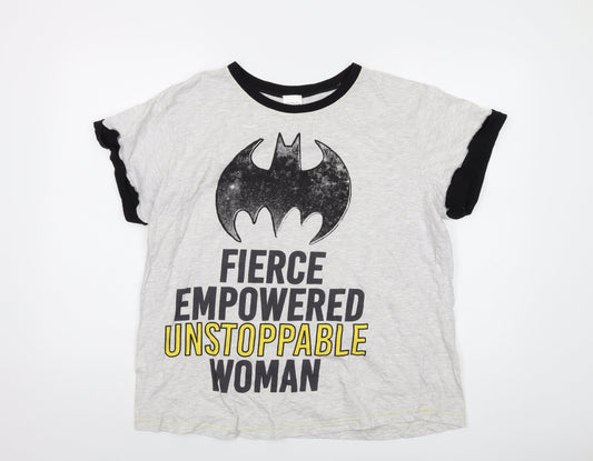 Batgirl Womens Grey Cotton Basic T-Shirt Size 20 Crew Neck