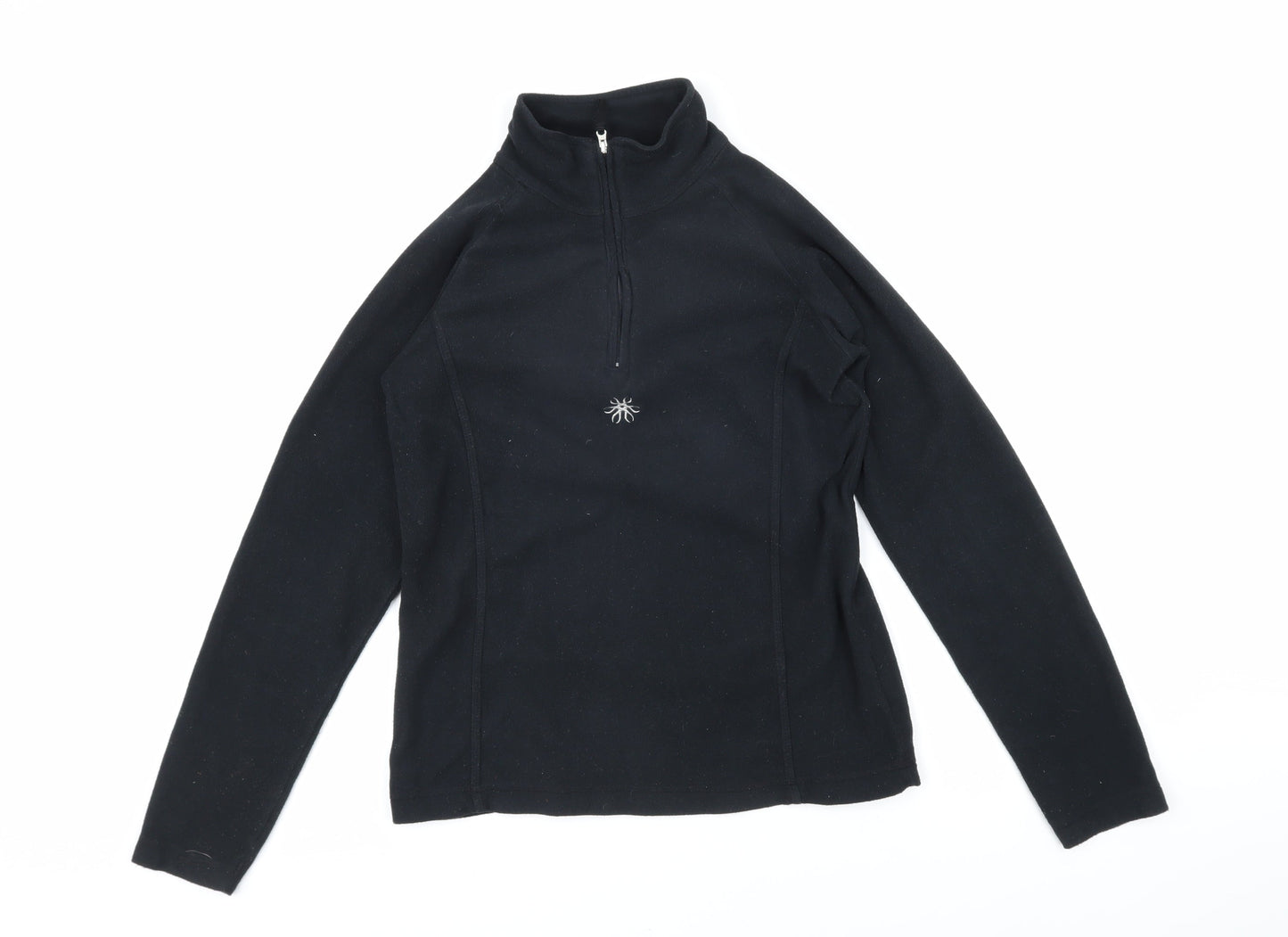 Crane Womens Black 100% Polyester Pullover Sweatshirt Size S Zip