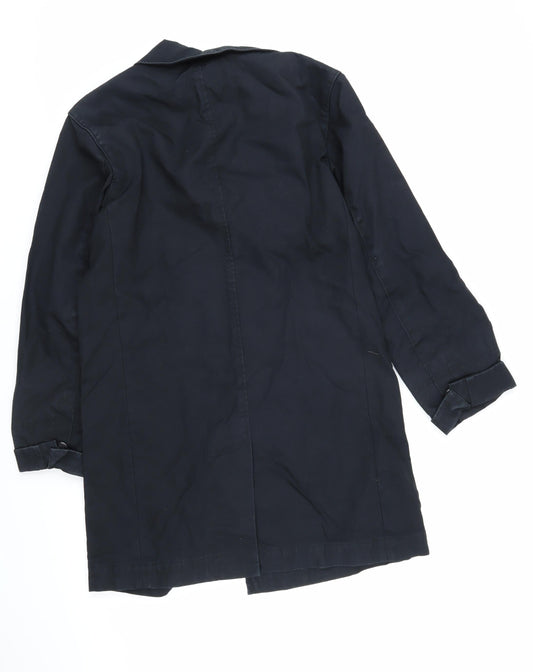 Gap Womens Black Trench Coat Coat Size S Button