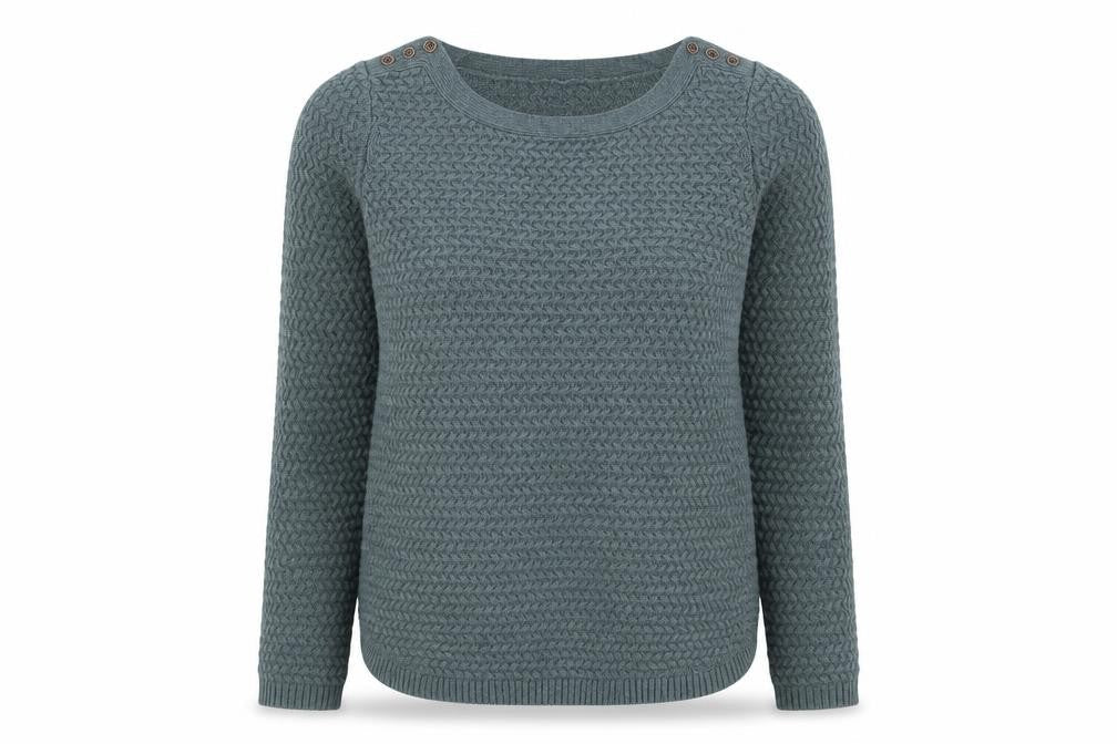 Womens UK XL Regular Jones New York Blue Pullover Cable-Knit