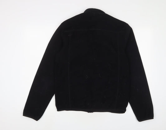 DECATHLON Mens Black Jacket Size M Zip - Logo, Embroidered