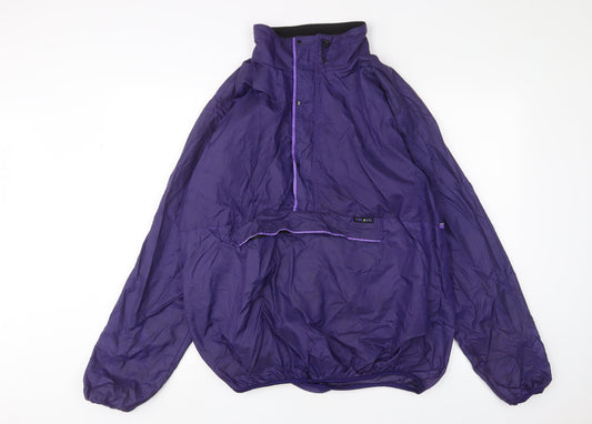 Polaris Womens Purple Windbreaker Jacket Size L Snap - Logo, Embroidered