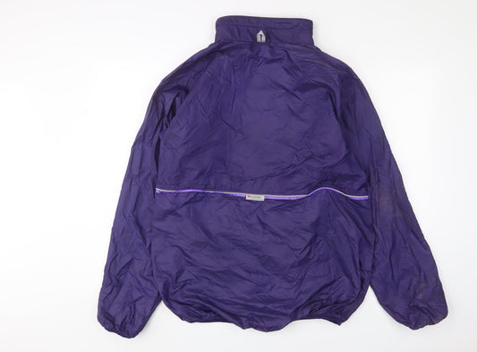 Polaris Womens Purple Windbreaker Jacket Size L Snap - Logo, Embroidered