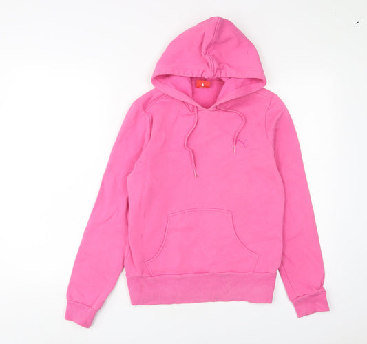 Slazenger Womens Pink Cotton Pullover Hoodie Size 12 Pullover - Logo, Embroidered