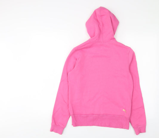 Slazenger Womens Pink Cotton Pullover Hoodie Size 12 Pullover - Logo, Embroidered