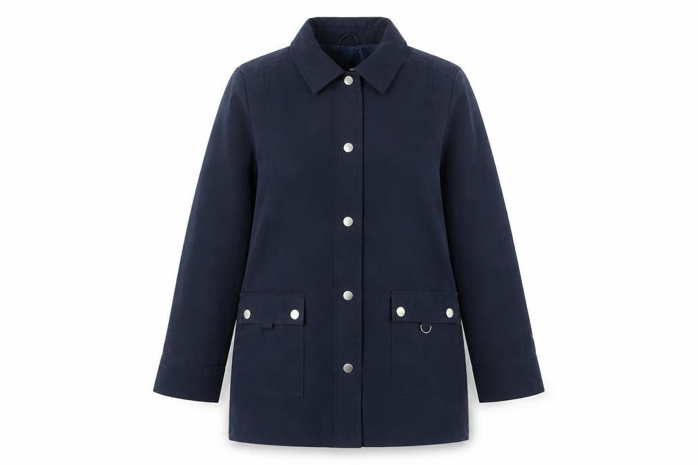 EWM Womens Blue Jacket Size 12 Snap - Pockets