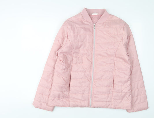 Laura De Seine Womens Pink Quilted Jacket Size 14 Zip