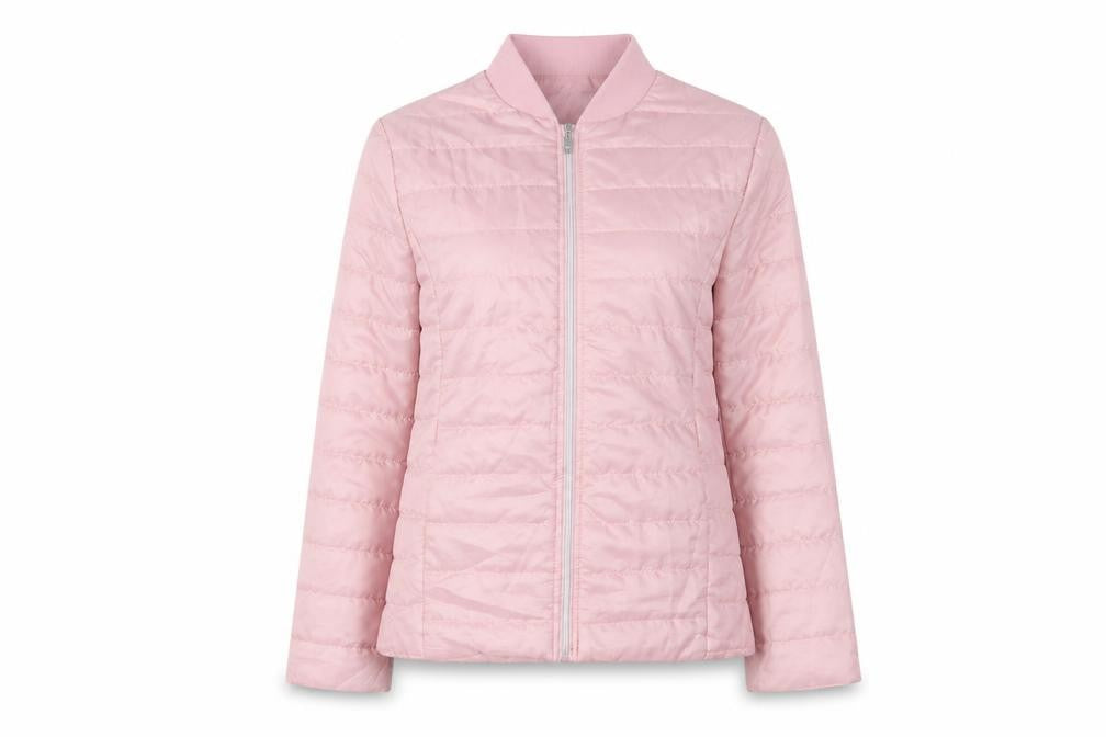Laura De Seine Womens Pink Quilted Jacket Size 14 Zip