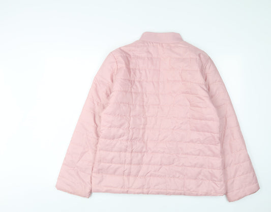 Laura De Seine Womens Pink Quilted Jacket Size 14 Zip