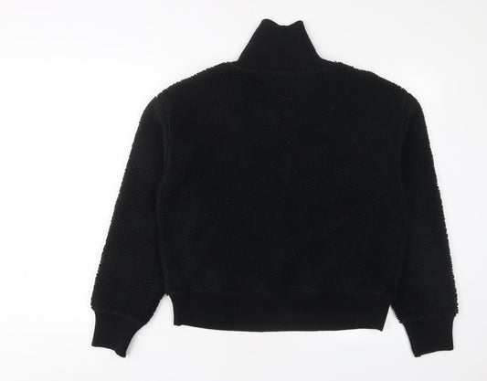 Marks and Spencer Womens Black Polyester Pullover Sweatshirt Size S Zip - 1/2 Zip