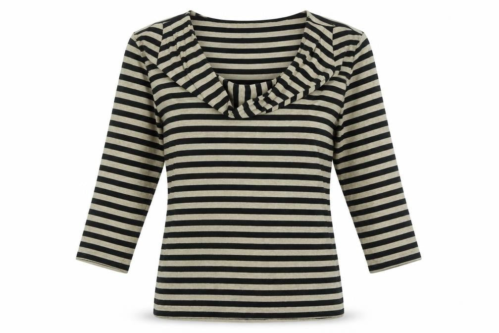 Phase Eight Womens Black Cotton Jersey T-Shirt Size 10 Cowl Neck - l