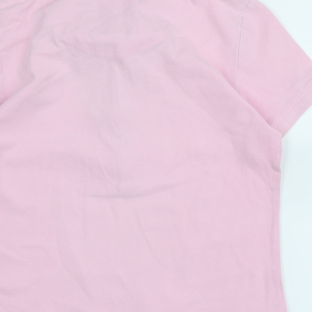 Crew Clothing Womens Pink Cotton Basic Polo Size 10 Collared - Logo