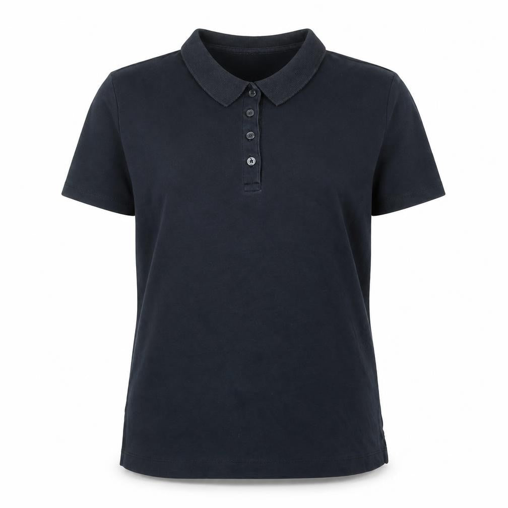 Womens UK Size S Lands End Black Cotton Polo