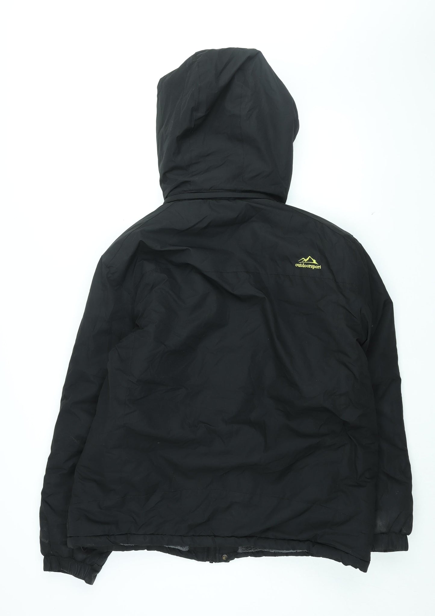 Outdoor Sport Mens Black Rain Coat Coat Size L Zip