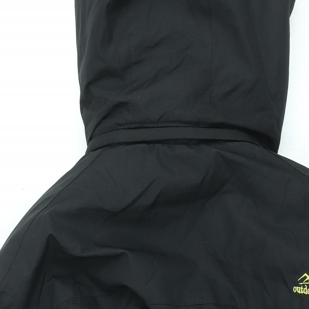 Outdoor Sport Mens Black Rain Coat Coat Size L Zip