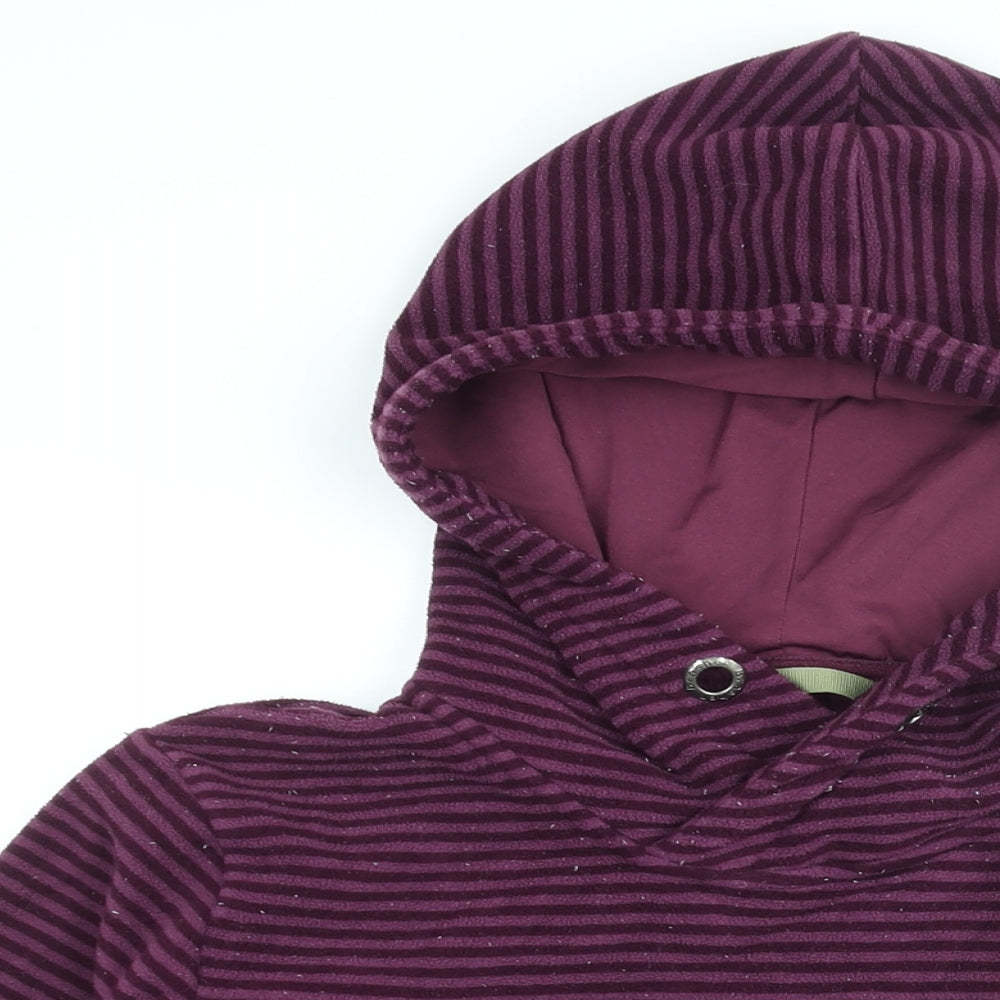 brasher Womens Purple Striped Polyester Pullover Hoodie Size 12 Pullover